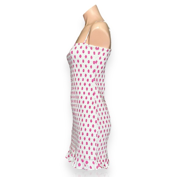 LOVERS + FRIENDS Burson Polka Dot Mini Dress - Pink/White - Picture 5 of 6